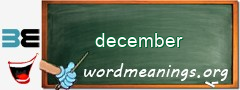 WordMeaning blackboard for december